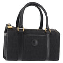 GUCCI Hand Bag Canvas Black Gold Auth ep11115-1