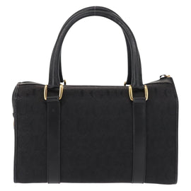 GUCCI Hand Bag Canvas Black Gold Auth ep11115 - 0