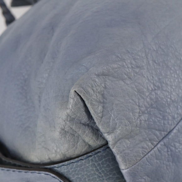 GUCCI Bamboo Tote Bag Leather Blue Auth ep11117