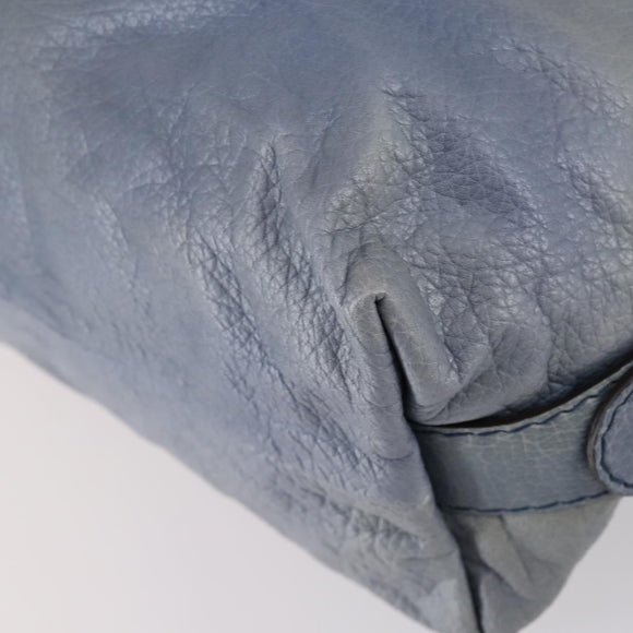 GUCCI Bamboo Tote Bag Leather Blue Auth ep11117