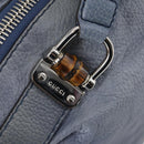 GUCCI Bamboo Tote Bag Leather Blue Auth ep11117-17