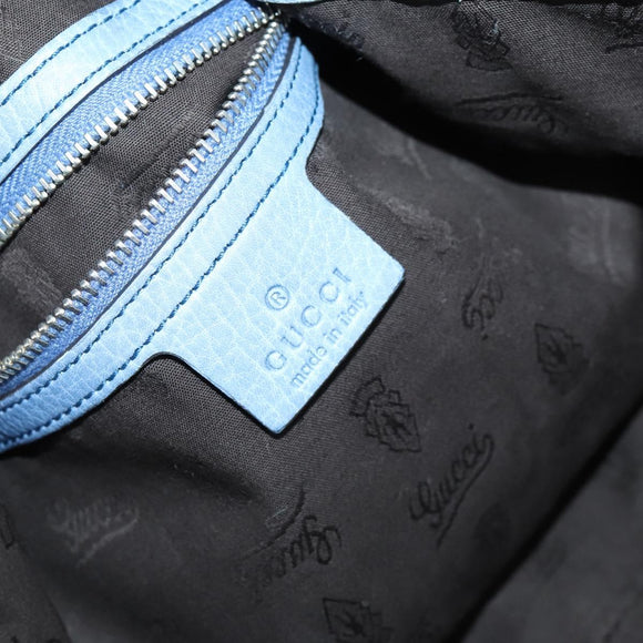 GUCCI Bamboo Tote Bag Leather Blue Auth ep11117