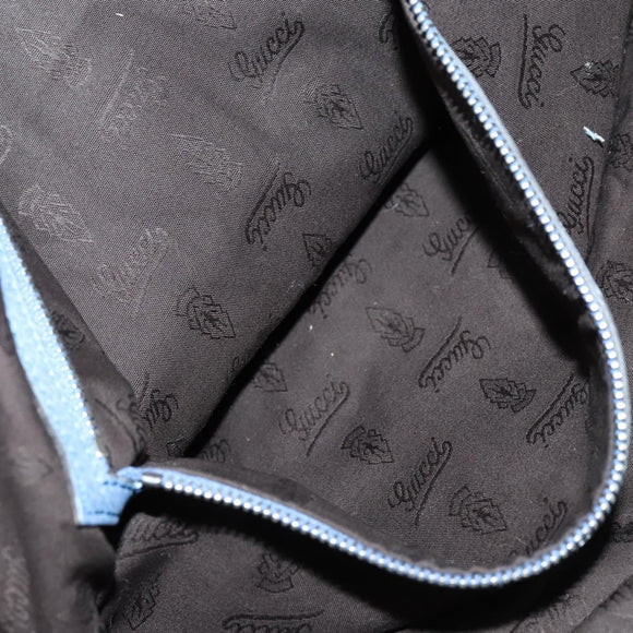 GUCCI Bamboo Tote Bag Leather Blue Auth ep11117