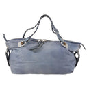 GUCCI Bamboo Tote Bag Leather Blue Auth ep11117-13