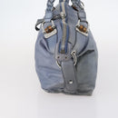 GUCCI Bamboo Tote Bag Leather Blue Auth ep11117-3