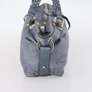 GUCCI Bamboo Tote Bag Leather Blue Auth ep11117-4