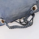 GUCCI Bamboo Tote Bag Leather Blue Auth ep11117-7
