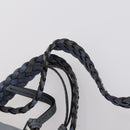 GUCCI Bamboo Tote Bag Leather Blue Auth ep11117-8