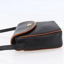 CELINE Shoulder Bag Leather Black Gold Auth ep11125-4