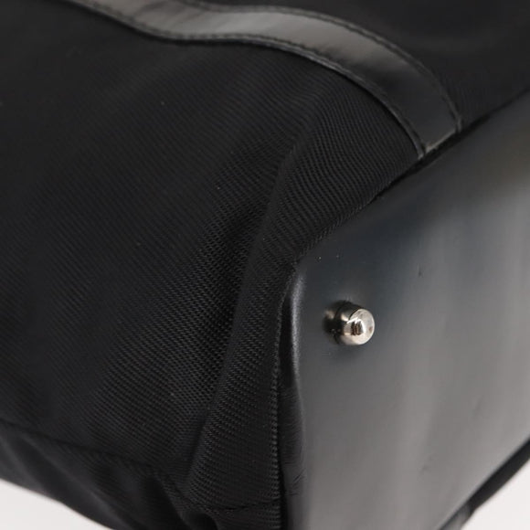 GUCCI Bamboo Hand Bag Nylon Black Auth ep11126