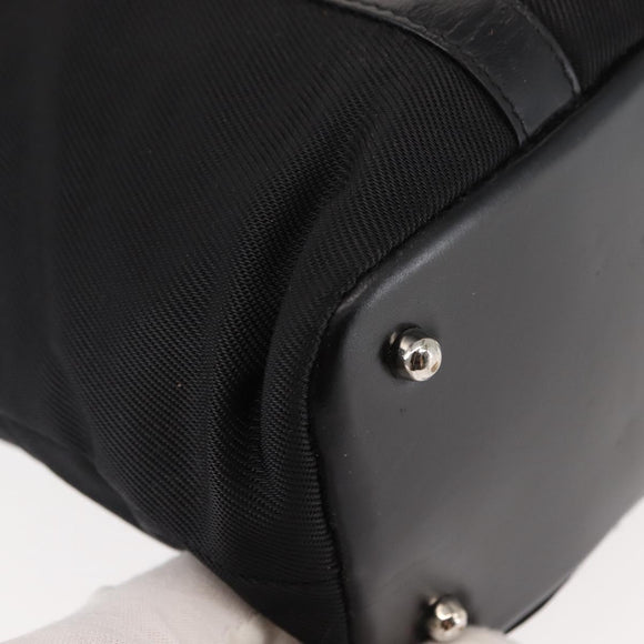 GUCCI Bamboo Hand Bag Nylon Black Auth ep11126