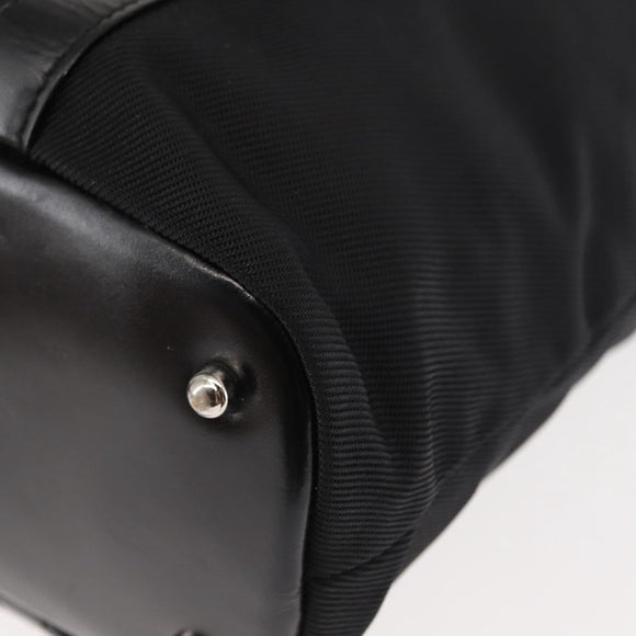 GUCCI Bamboo Hand Bag Nylon Black Auth ep11126