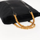 GUCCI Bamboo Hand Bag Nylon Black Auth ep11126-6