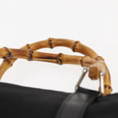 GUCCI Bamboo Hand Bag Nylon Black Auth ep11126-8
