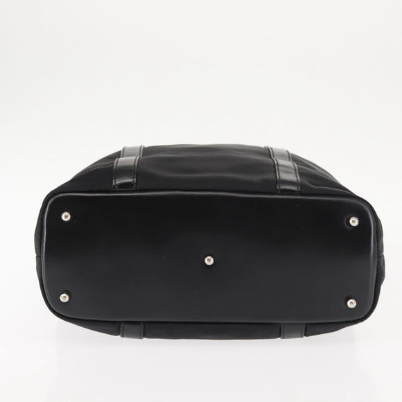 GUCCI Bamboo Hand Bag Nylon Black Auth ep11126