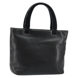 PRADA Hand Bag Leather Black Auth ep11128