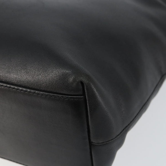 PRADA Hand Bag Leather Black Auth ep11128