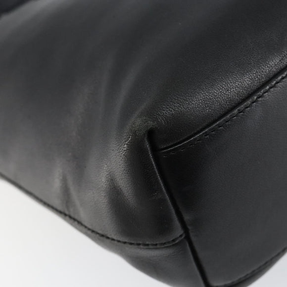 PRADA Hand Bag Leather Black Auth ep11128