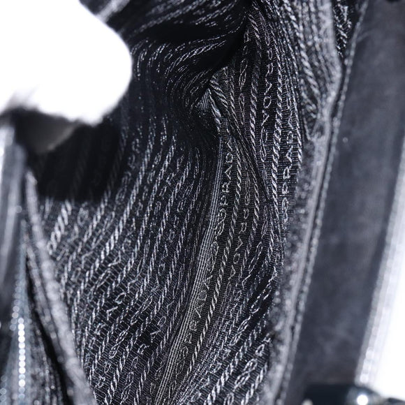 PRADA Hand Bag Leather Black Auth ep11128