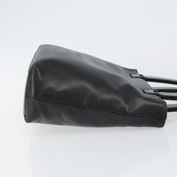 PRADA Hand Bag Leather Black Auth ep11128