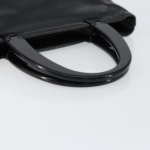 PRADA Hand Bag Leather Black Auth ep11128