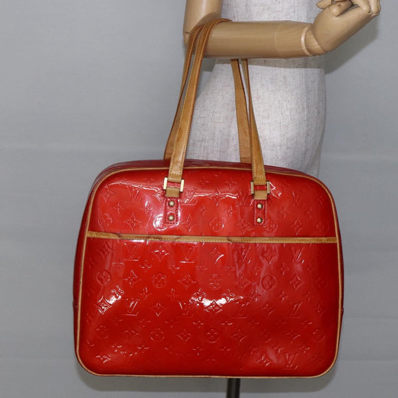 LOUIS VUITTON Monogram Vernis Sutton Hand Bag Red Rouge M91080 LV Auth ep11131