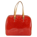 LOUIS VUITTON Monogram Vernis Sutton Hand Bag Red Rouge M91080 LV Auth ep11131-2