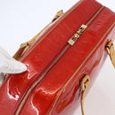 LOUIS VUITTON Monogram Vernis Sutton Hand Bag Red Rouge M91080 LV Auth ep11131-6