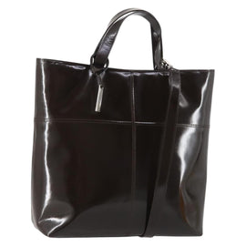 GUCCI Hand Bag Patent leather 2way Brown Auth ep11132