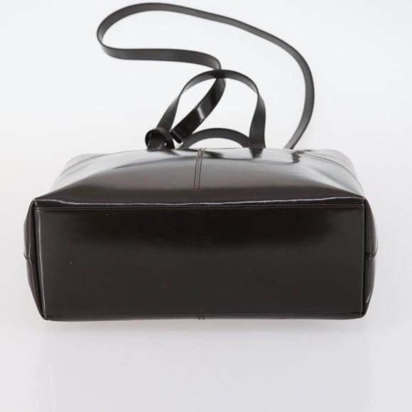 GUCCI Hand Bag Patent leather 2way Brown Auth ep11132