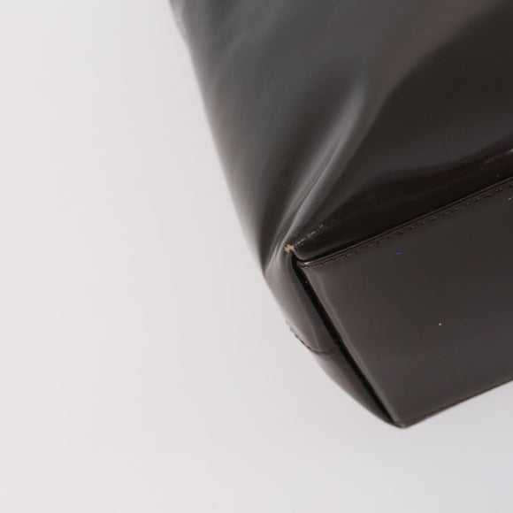 GUCCI Hand Bag Patent leather 2way Brown Auth ep11132