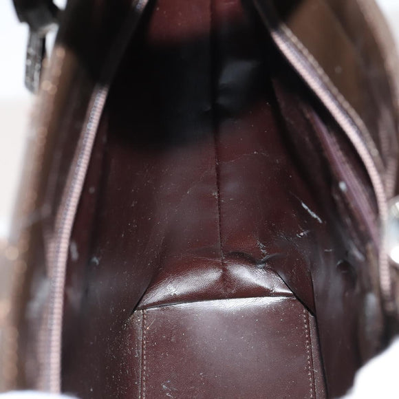 GUCCI Hand Bag Patent leather 2way Brown Auth ep11132