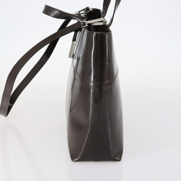 GUCCI Hand Bag Patent leather 2way Brown Auth ep11132