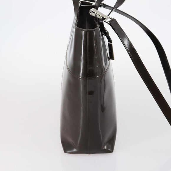 GUCCI Hand Bag Patent leather 2way Brown Auth ep11132