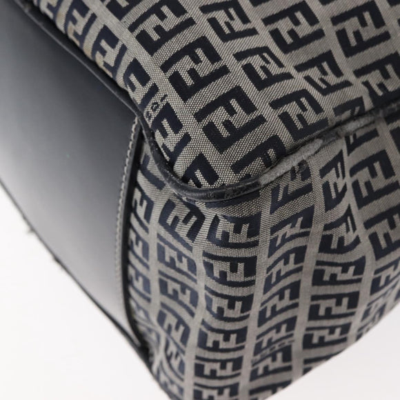 FENDI Zucchino Canvas Tote Bag Navy Gold Auth ep11139