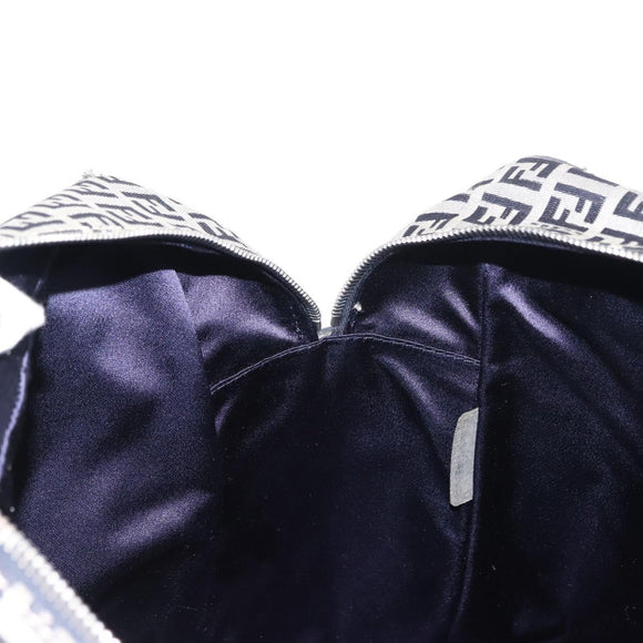 FENDI Zucchino Canvas Tote Bag Navy Gold Auth ep11139