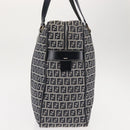 FENDI Zucchino Canvas Tote Bag Navy Gold Auth ep11139-4