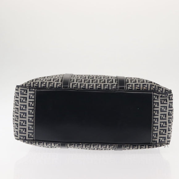 FENDI Zucchino Canvas Tote Bag Navy Gold Auth ep11139