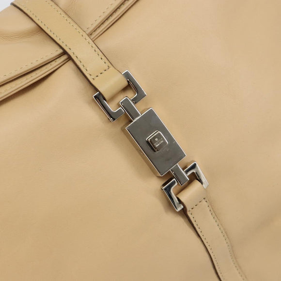 GUCCI Jackie Shoulder Bag Leather Beige Auth ep11140