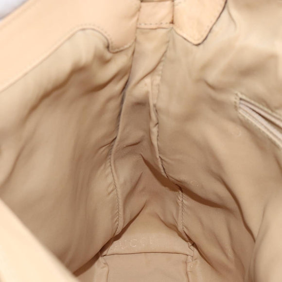 GUCCI Jackie Shoulder Bag Leather Beige Auth ep11140