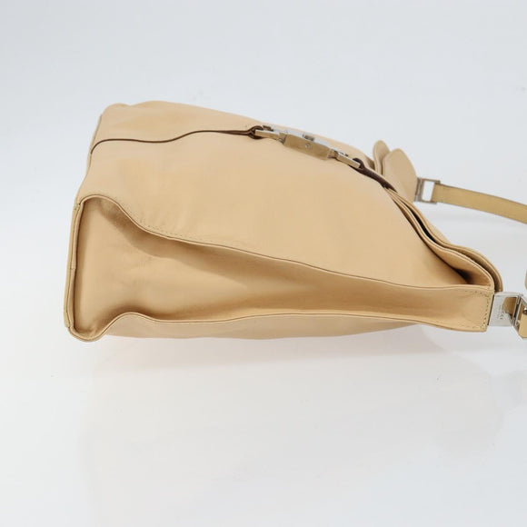 GUCCI Jackie Shoulder Bag Leather Beige Auth ep11140