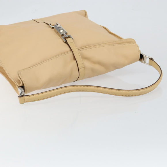 GUCCI Jackie Shoulder Bag Leather Beige Auth ep11140