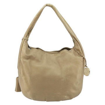LOEWE Shoulder Bag Leather Beige Gold Auth ep11142 - 0