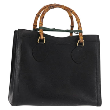 GUCCI Bamboo Hand Bag Leather Black Auth ep11149