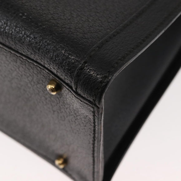 GUCCI Bamboo Hand Bag Leather Black Auth ep11149