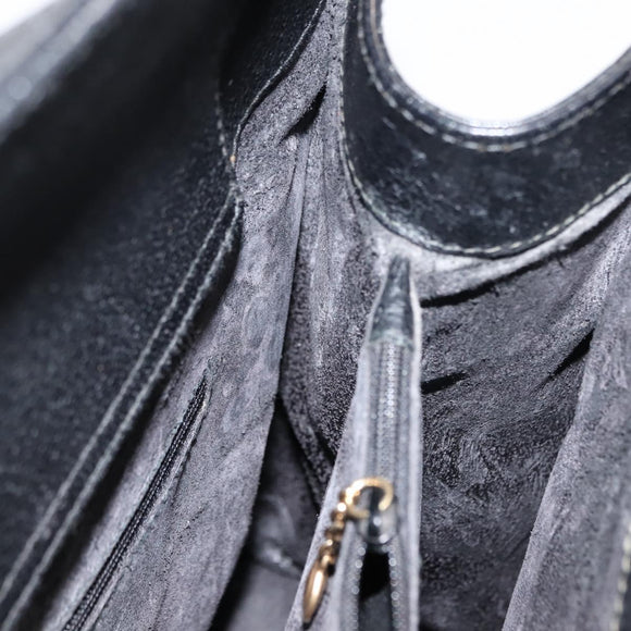 GUCCI Bamboo Hand Bag Leather Black Auth ep11149