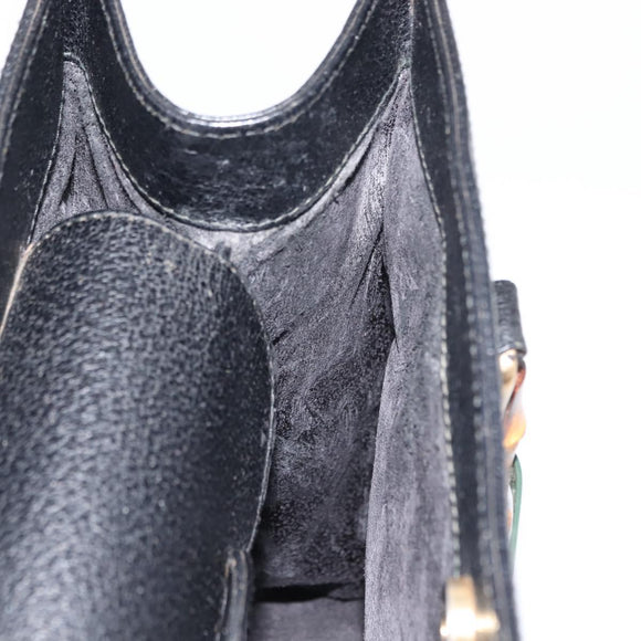 GUCCI Bamboo Hand Bag Leather Black Auth ep11149