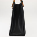 GUCCI Bamboo Hand Bag Leather Black Auth ep11149-3