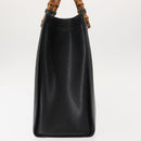 GUCCI Bamboo Hand Bag Leather Black Auth ep11149-4