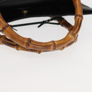 GUCCI Bamboo Hand Bag Leather Black Auth ep11149-7